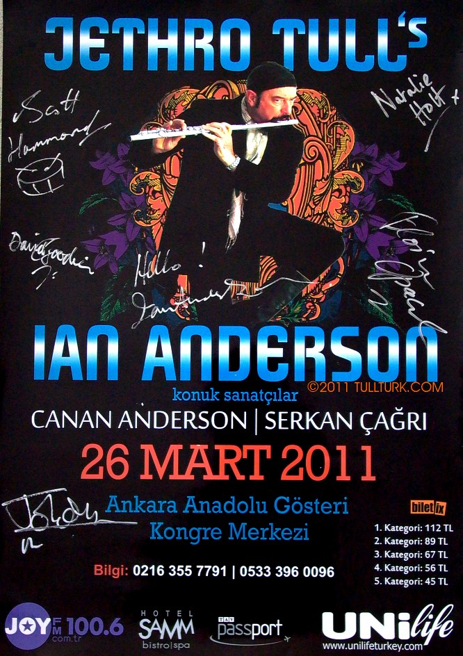 Ian Anderson Poster İmzalı 25.03.2011 Istanbul